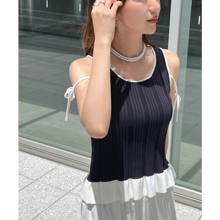 結ぶだけで印象アップ。パイピングニットフレアタンクトップ | futier land | 詳細画像29 