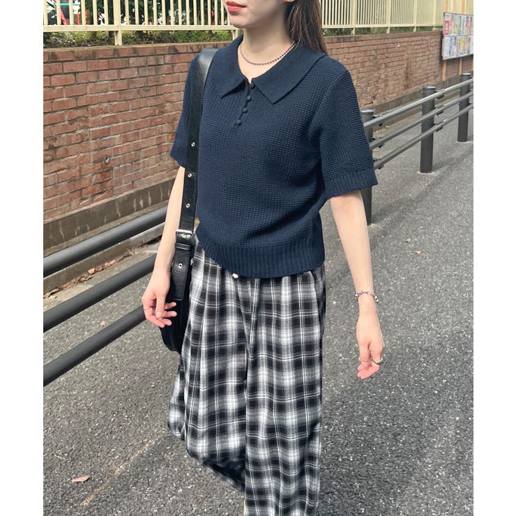 《ABYSアビス》ほんのり甘さをプラス。半袖ポロニット | futier land | 詳細画像62 