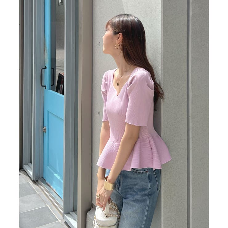 大人の可愛げ。ハートネック裾フレア半袖トップス | futier land | 詳細画像19 