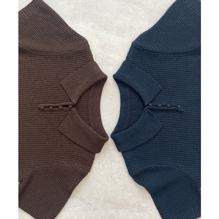 《ABYSアビス》ほんのり甘さをプラス。半袖ポロニット | futier land | 詳細画像67 