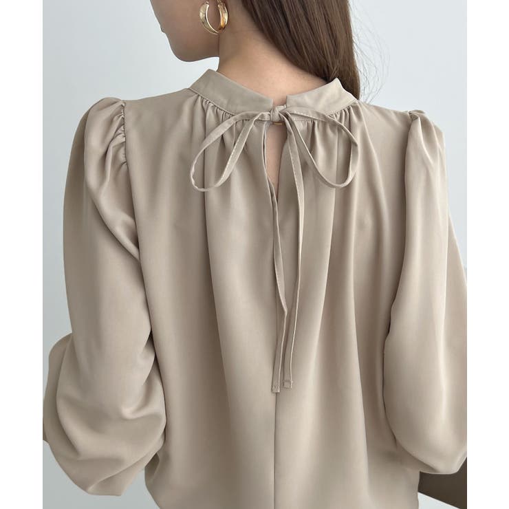 大人ブラウスの抜け感。ハイネックバルーンスリーブブラウス | futier land | 詳細画像23 