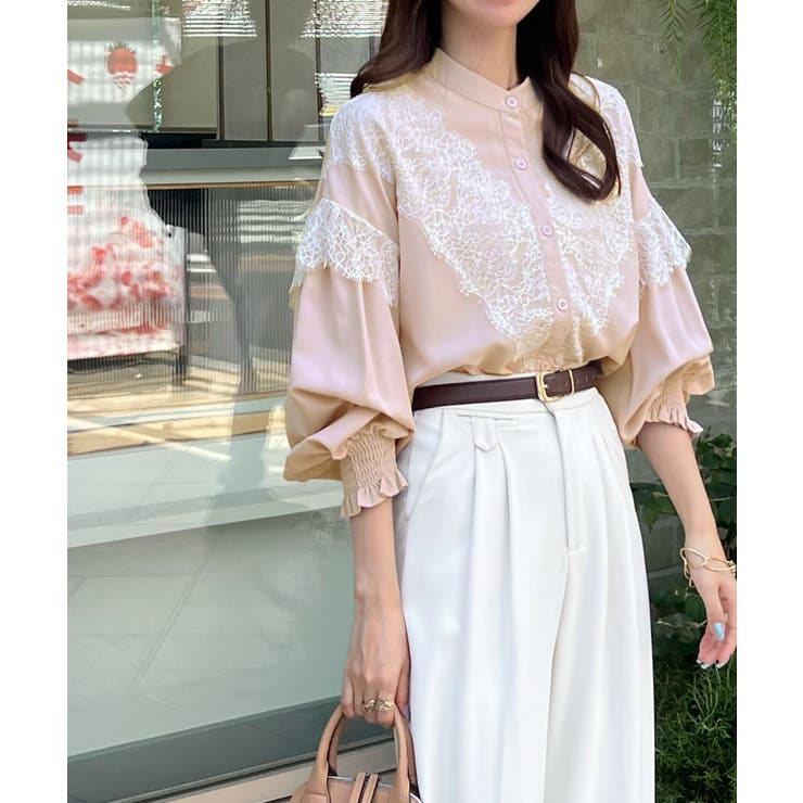 レースが上品で高見え。レースドッキングブラウス | futier land | 詳細画像26 