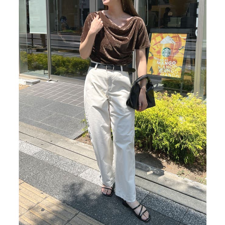 光沢シアーで大人の色気。ドレープシアーベロア半袖Tシャツ | futier land | 詳細画像17 