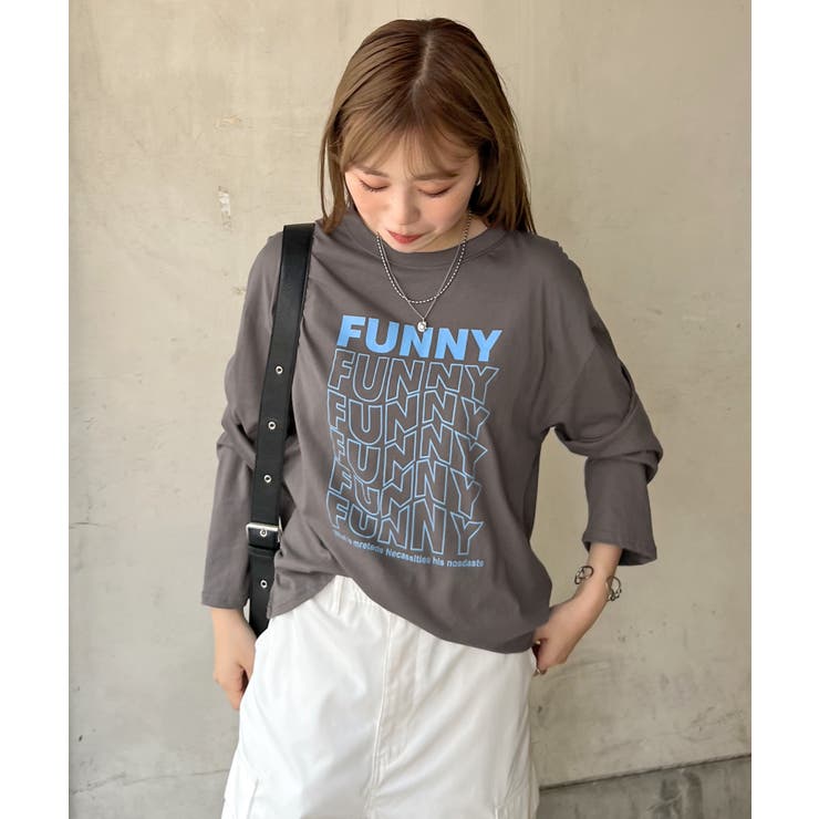 《ABYS》1枚で映える存在感ロングT。 FUNNYロゴプリント長袖Tシャツ | futier land | 詳細画像23 