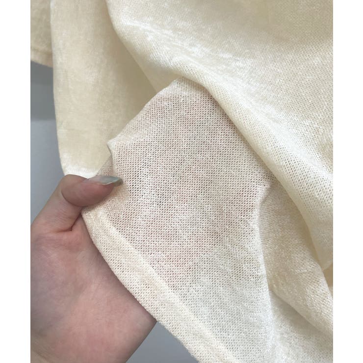 光沢シアーで大人の色気。ドレープシアーベロア半袖Tシャツ | futier land | 詳細画像28 