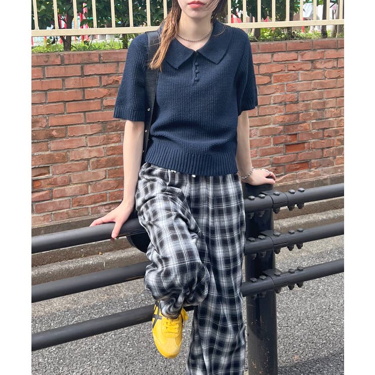 《ABYSアビス》ほんのり甘さをプラス。半袖ポロニット | futier land | 詳細画像65 