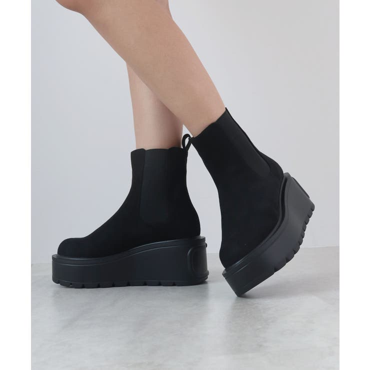 驚異の0.8kg軽量＆走れる！サイドゴア厚底プラットフォームショートブーツ | futier land | 詳細画像27 