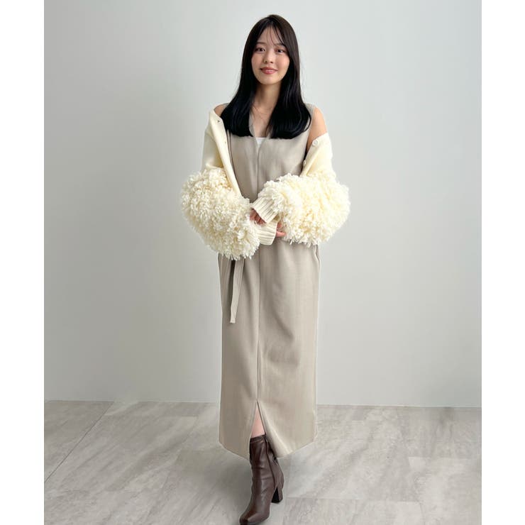 便利なベルト付き。前後2wayベルト付きロングワンピース | futier land | 詳細画像19 