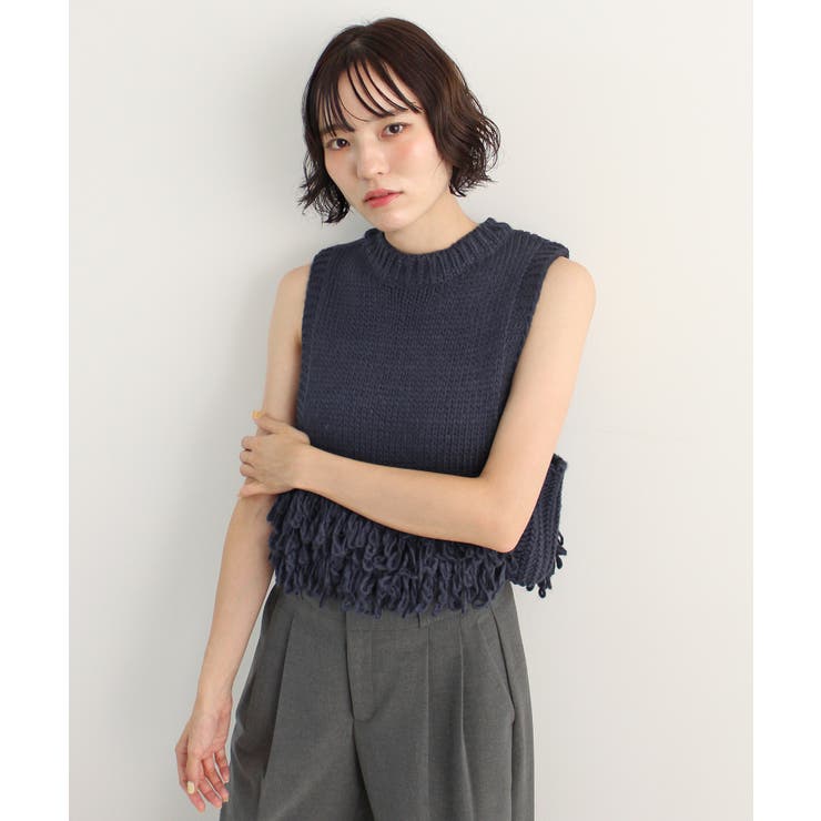 《ABYS》目を惹くコーデの主役！ローピングフリンジニットベスト | futier land | 詳細画像42 