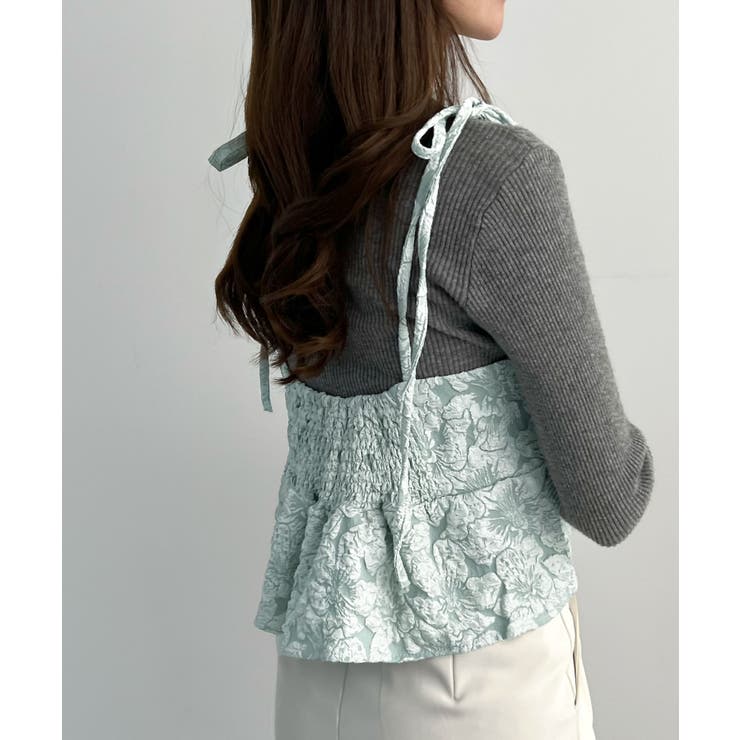 肩のリボンが映える。ジャガードフラワービスチェ | futier land | 詳細画像22 