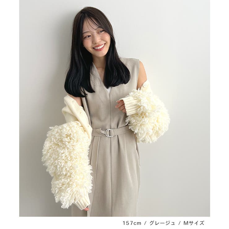 便利なベルト付き。前後2wayベルト付きロングワンピース | futier land | 詳細画像5 