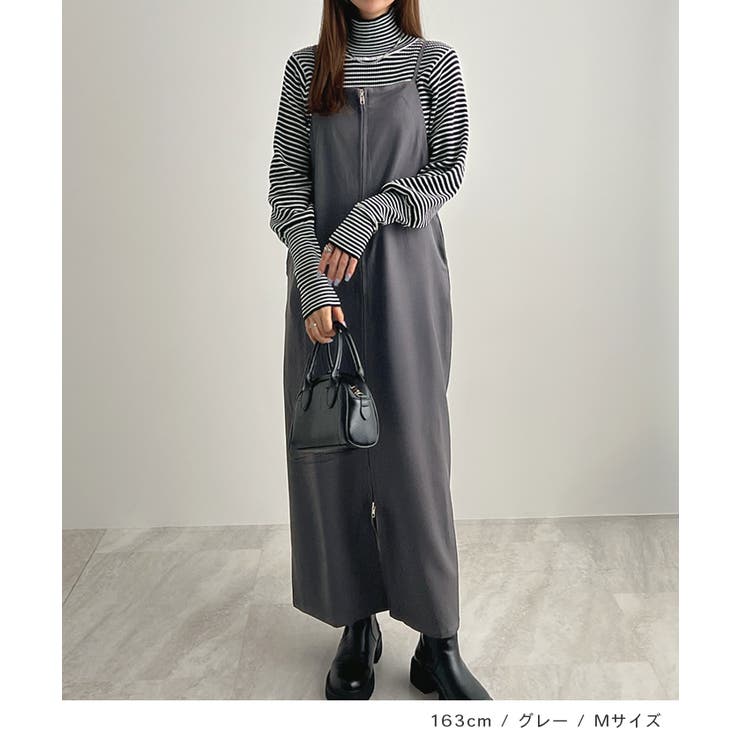 季節問わず活躍。フロントジップワンピース[品番：FI000009016