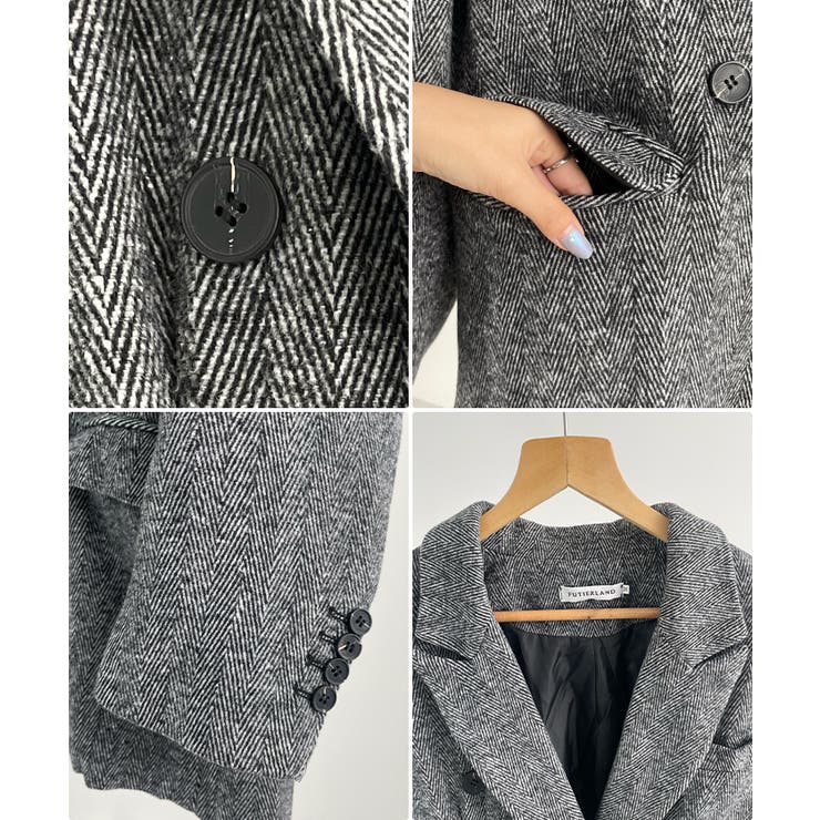 オンでもオフでも頼れる一枚。ツイード袖ボタンテーラードジャケット | futier land | 詳細画像9