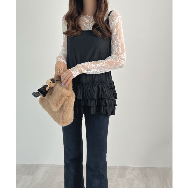 柔らかく快適なフィット感。裾フリルキャミソール | futier land | 詳細画像23 