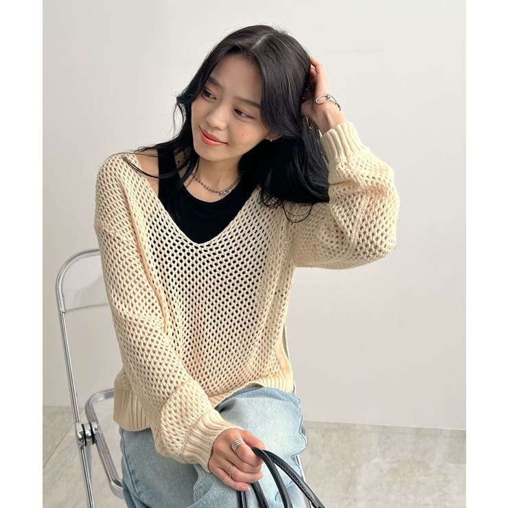 ゆるっと可愛い。透かし編みニットプルオーバー | futier land | 詳細画像11 