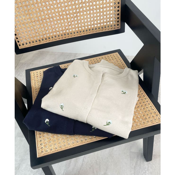 さりげない花刺繍で大人かわいく。フラワー刺繍カーディガン | futier land | 詳細画像20 