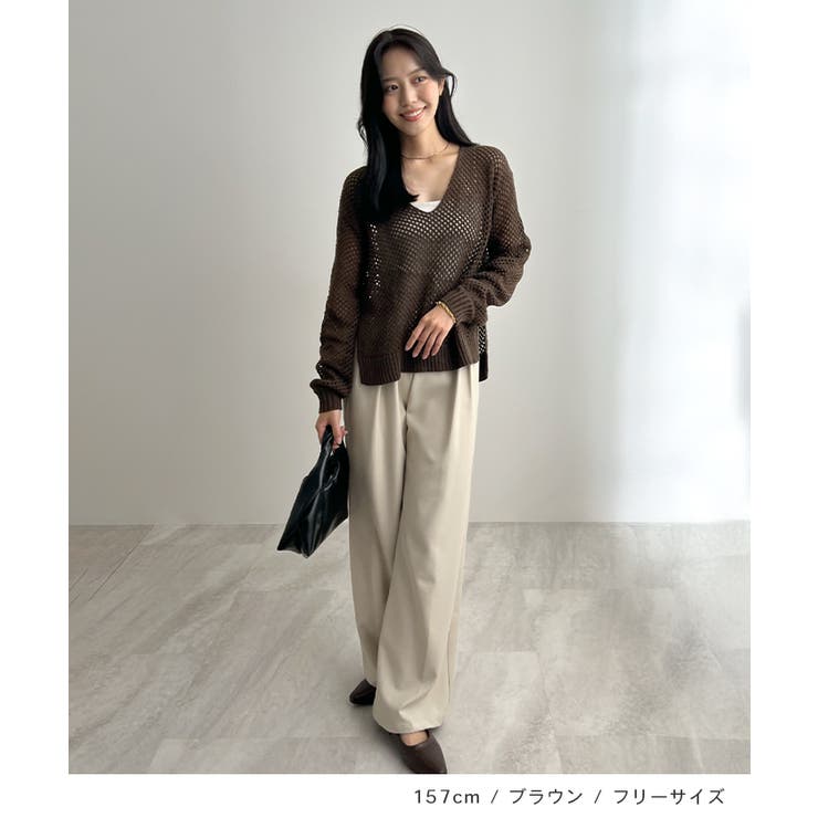 ゆるっと可愛い。透かし編みニットプルオーバー | futier land | 詳細画像8 
