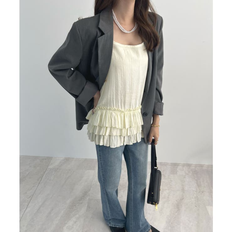 柔らかく快適なフィット感。裾フリルキャミソール | futier land | 詳細画像18 