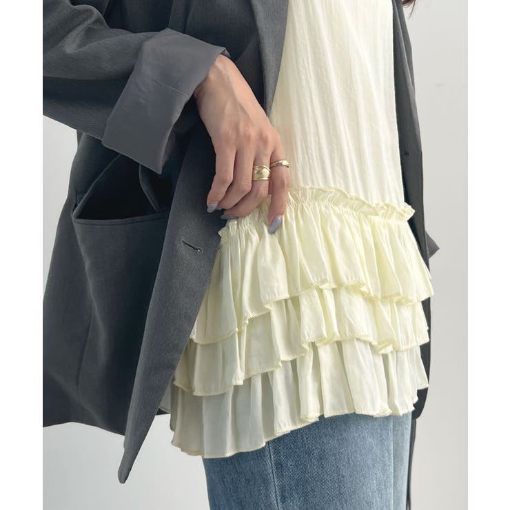 柔らかく快適なフィット感。裾フリルキャミソール | futier land | 詳細画像17 