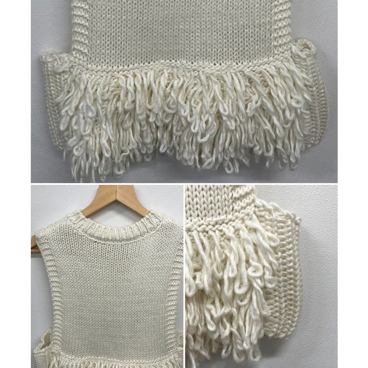 《ABYS》目を惹くコーデの主役！ローピングフリンジニットベスト | futier land | 詳細画像9 