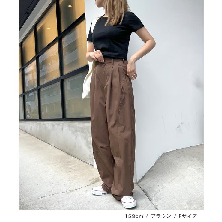 楽して可愛い万能パンツ。タフタワイドカーブパンツ | futier land | 詳細画像7 