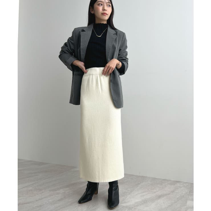 着る毛布＋3℃の温かさ。裏起毛ニットロングスカート | futier land | 詳細画像30 
