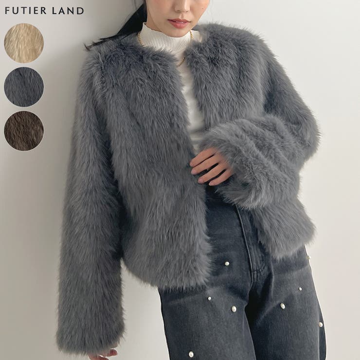 羽織るだけで華やぐ。ノーカラーファーコート | futier land | 詳細画像1 