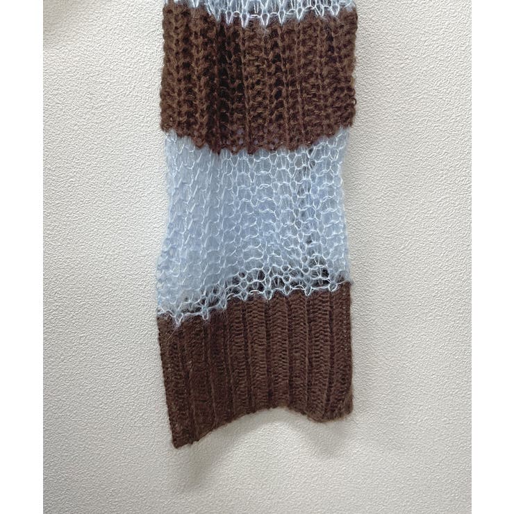 《ABYSアビス》こだわりある配色！透かし編みボーダーシアーニット | futier land | 詳細画像35 