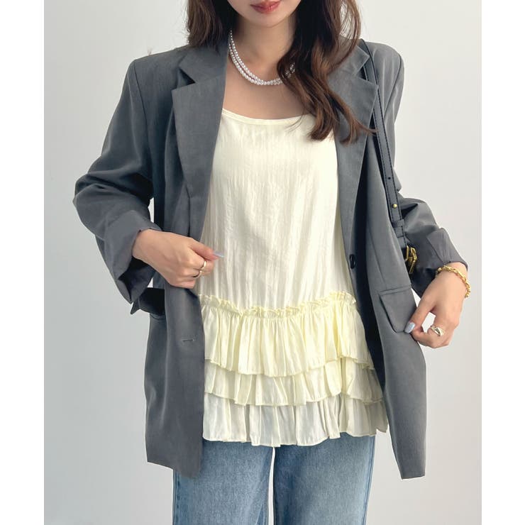 柔らかく快適なフィット感。裾フリルキャミソール | futier land | 詳細画像15 