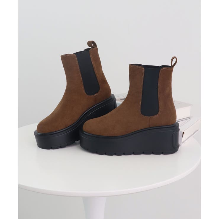 驚異の0.8kg軽量＆走れる！サイドゴア厚底プラットフォームショートブーツ | futier land | 詳細画像43 