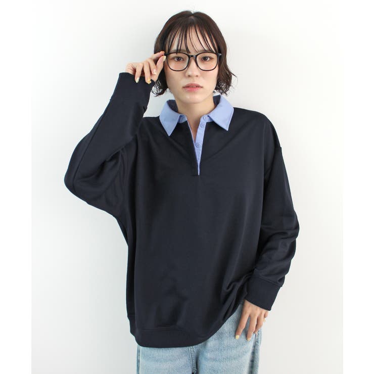 《ABYS》重ね着風デザインでラクしておしゃれに。裏毛ポロスウェット | futier land | 詳細画像22 