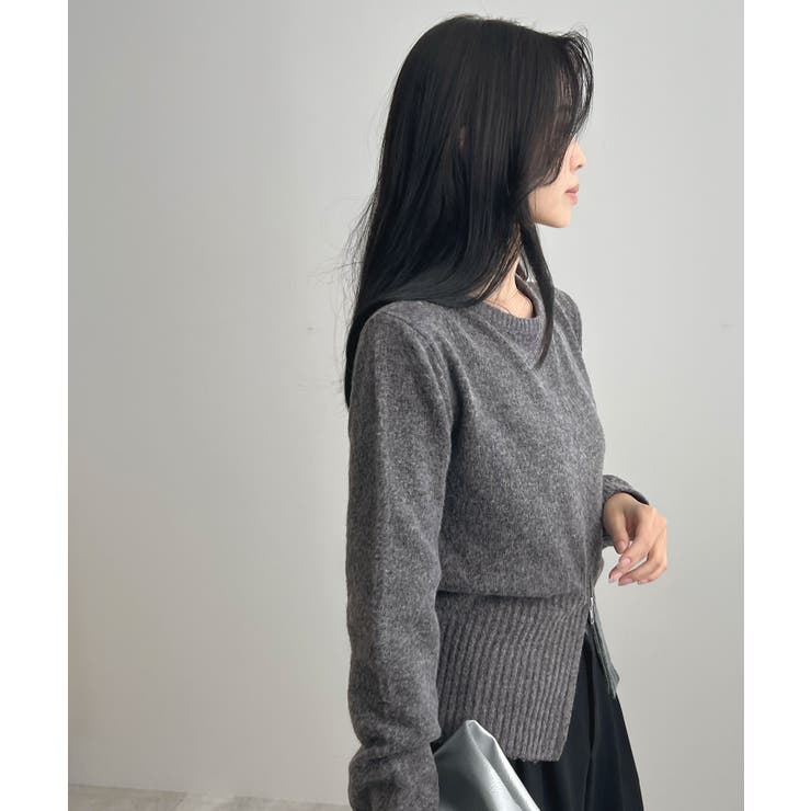 ラフに着こなす、大人カジュアル。杢ストレッチZIP付きニット | futier land | 詳細画像12 