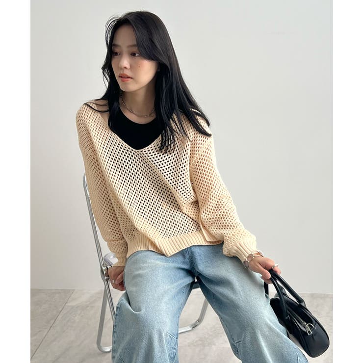 ゆるっと可愛い。透かし編みニットプルオーバー | futier land | 詳細画像12 