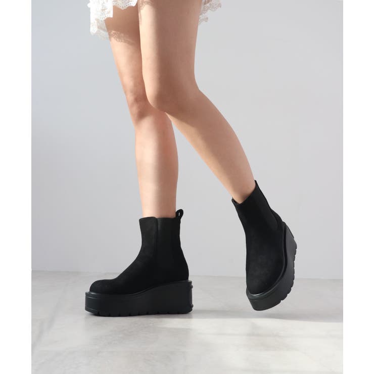 驚異の0.8kg軽量＆走れる！サイドゴア厚底プラットフォームショートブーツ | futier land | 詳細画像30 