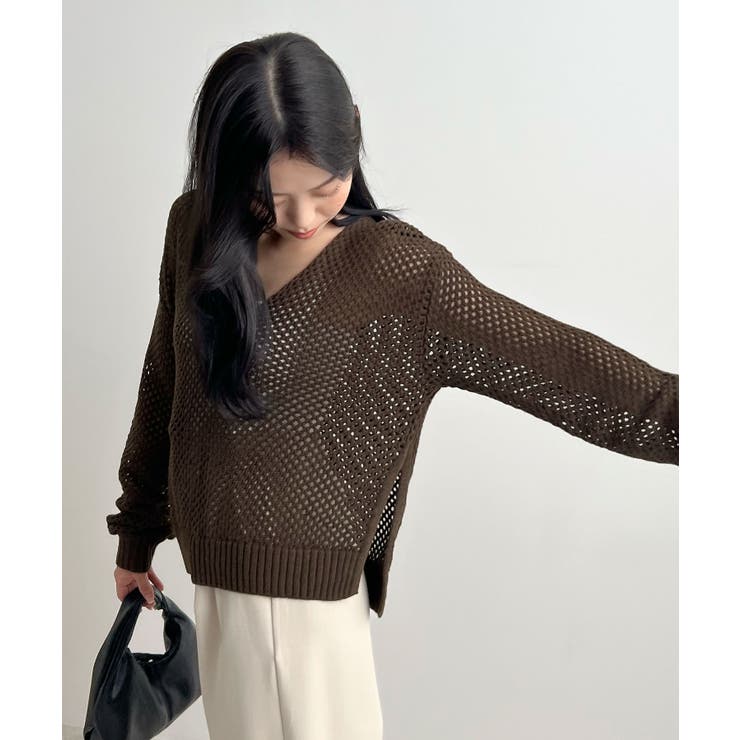 ゆるっと可愛い。透かし編みニットプルオーバー | futier land | 詳細画像14 