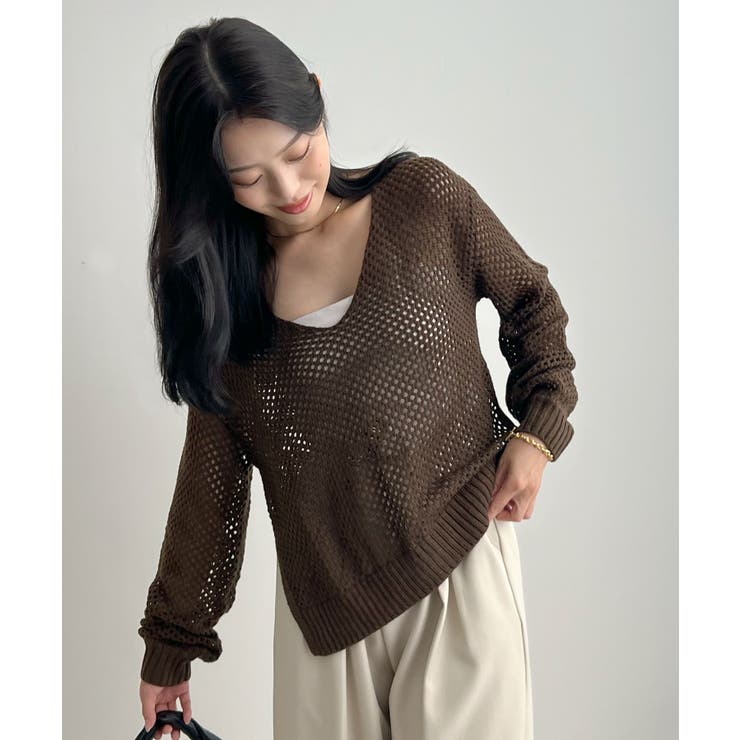 ゆるっと可愛い。透かし編みニットプルオーバー | futier land | 詳細画像15 