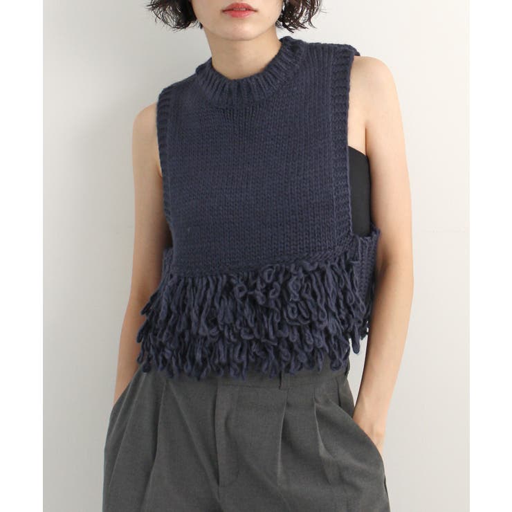 《ABYS》目を惹くコーデの主役！ローピングフリンジニットベスト | futier land | 詳細画像35 