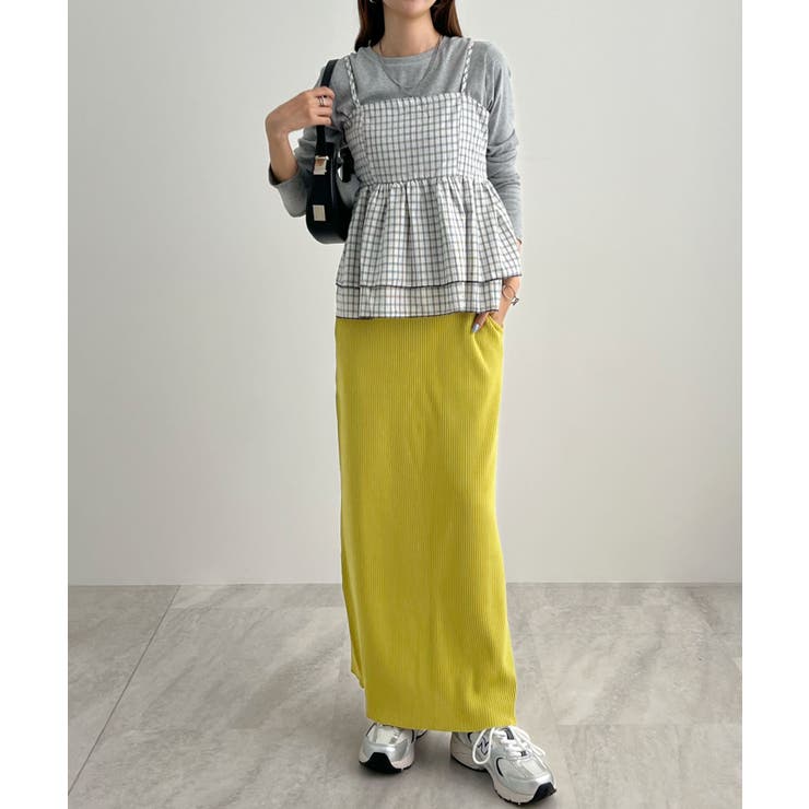 便利なポケット付き！リブロングタイトスカート | futier land | 詳細画像54 