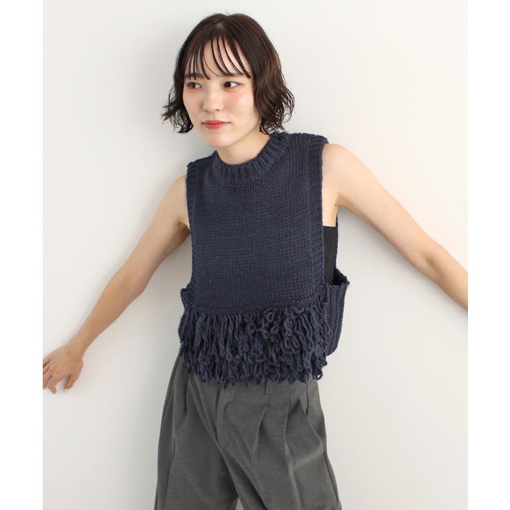 《ABYS》目を惹くコーデの主役！ローピングフリンジニットベスト | futier land | 詳細画像36 