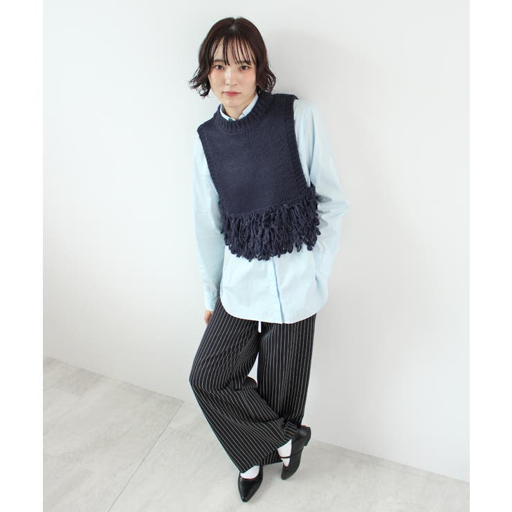 《ABYS》目を惹くコーデの主役！ローピングフリンジニットベスト | futier land | 詳細画像46 