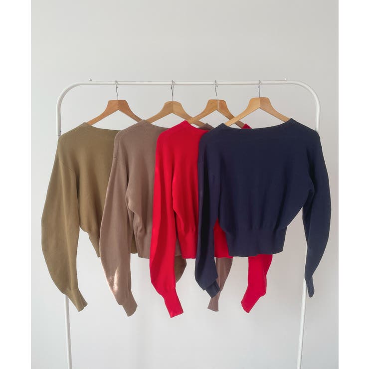 金ボタンが上品さが生まれる。ゴールドボタンラウンドネックニットカーディガン | futier land | 詳細画像47 