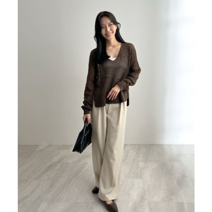 ゆるっと可愛い。透かし編みニットプルオーバー | futier land | 詳細画像17 