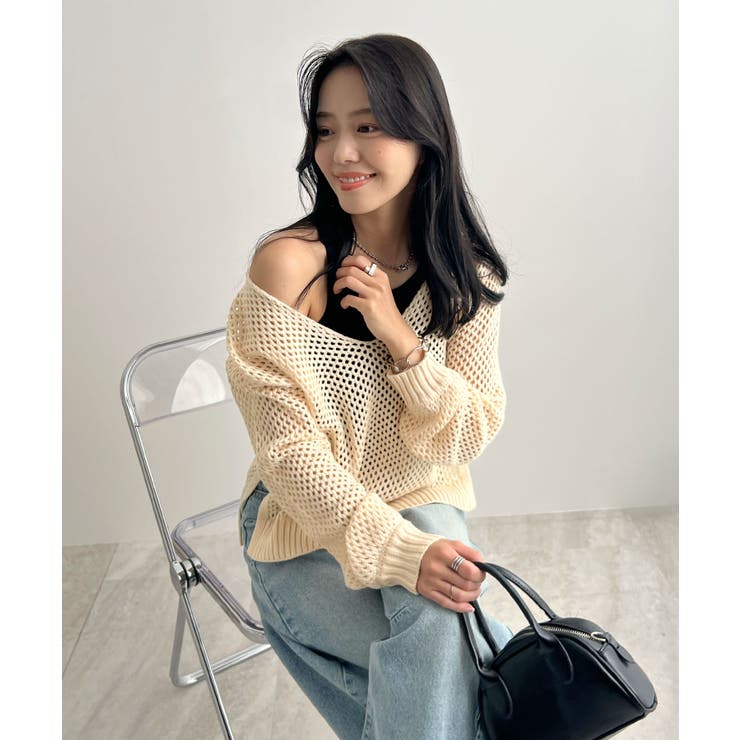 ゆるっと可愛い。透かし編みニットプルオーバー | futier land | 詳細画像10 