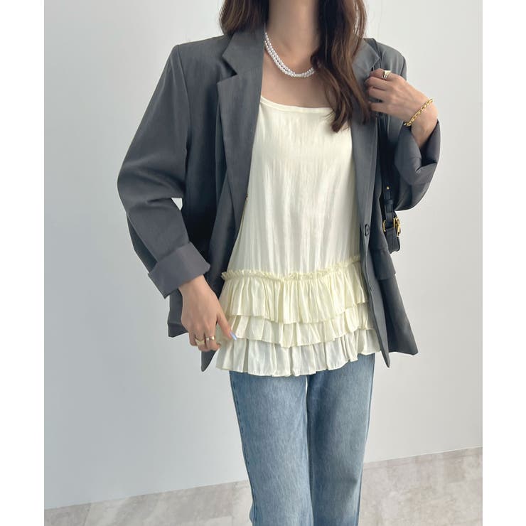 柔らかく快適なフィット感。裾フリルキャミソール | futier land | 詳細画像16 