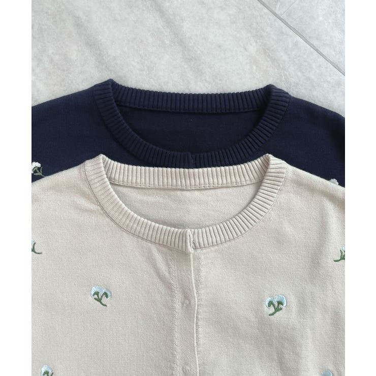 さりげない花刺繍で大人かわいく。フラワー刺繍カーディガン | futier land | 詳細画像23 