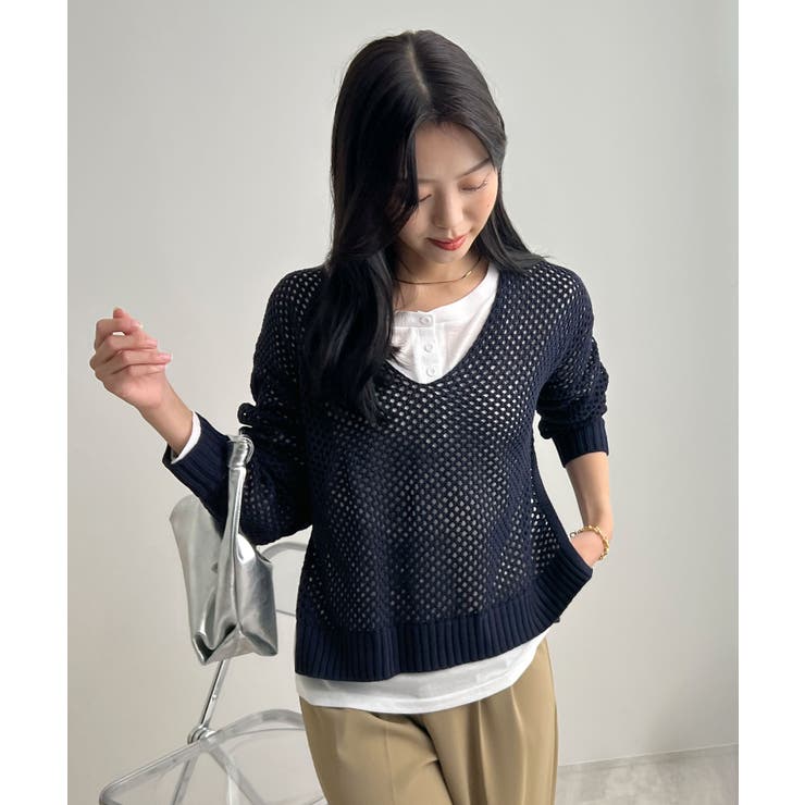 ゆるっと可愛い。透かし編みニットプルオーバー | futier land | 詳細画像23 