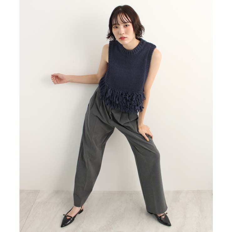 《ABYS》目を惹くコーデの主役！ローピングフリンジニットベスト | futier land | 詳細画像37 