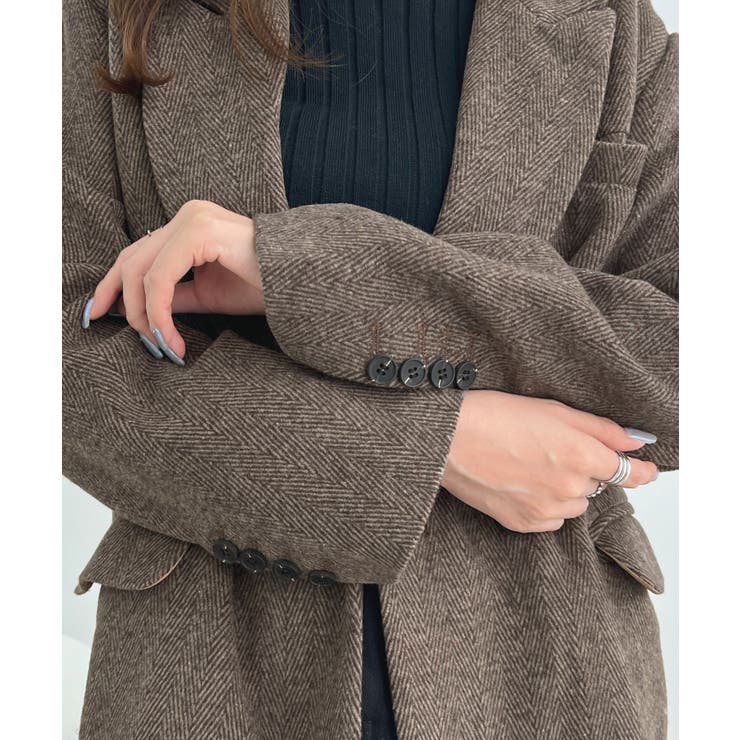 オンでもオフでも頼れる一枚。ツイード袖ボタンテーラードジャケット | futier land | 詳細画像15