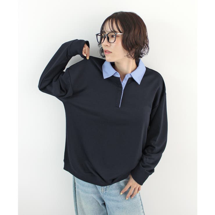 《ABYS》重ね着風デザインでラクしておしゃれに。裏毛ポロスウェット | futier land | 詳細画像21 