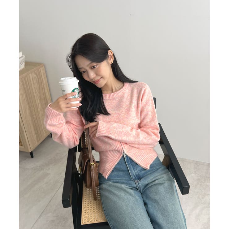 ラフに着こなす、大人カジュアル。杢ストレッチZIP付きニット | futier land | 詳細画像23 